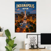 🏁 Indianapolis Indiana Urlaubserinnerung Poster (Heimbüro)
