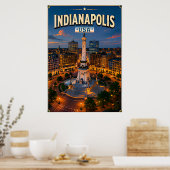 🏁 Indianapolis Indiana Urlaubserinnerung Poster (Küche)