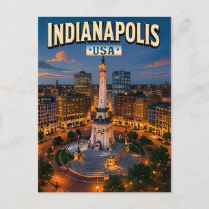 🏁 Indianapolis Indiana Urlaubserinnerung Postkarte