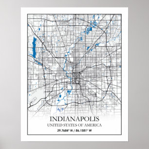 Indianapolis Indiana USA Reiseplan Poster