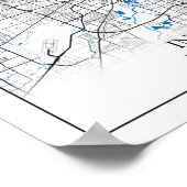 Indianapolis Indiana USA Travel City Map Poster (Ecke)