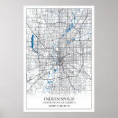 Indianapolis Indiana USA Travel City Map Poster (Vorne)