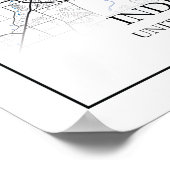 Indianapolis Indiana USA Travel City Map Poster (Ecke)