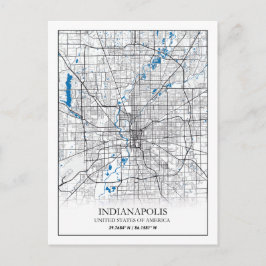 Indianapolis Indiana USA Travel City Map Postkarte