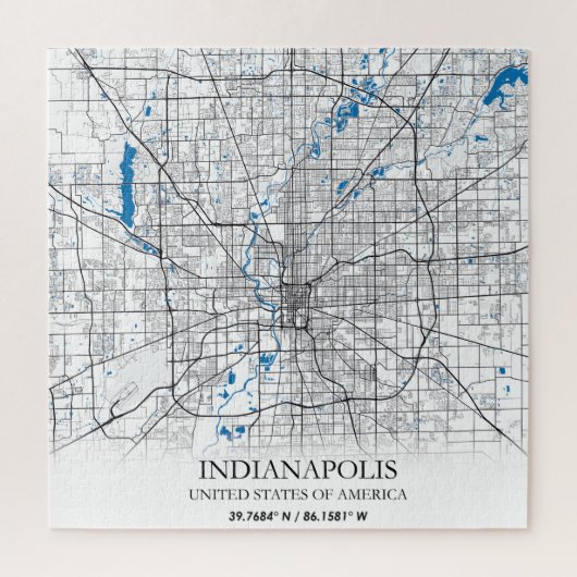 Indianapolis Indiana USA Travel City Map Puzzle (Vertikal)