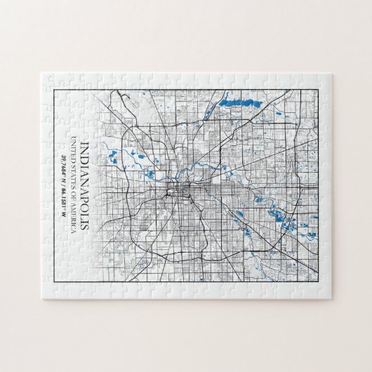 Indianapolis Indiana USA Travel City Map Puzzle (Horizontal)