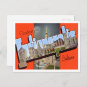 Indianapolis, Indiana Vintag Big Letters Postcard Postkarte (Vorne/Hinten)