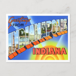 Indianapolis, Indiana Vintag Big Letters Postcard Postkarte