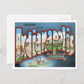 Indianapolis, Indiana Vintag Big Letters Postcard Postkarte (Vorne/Hinten)