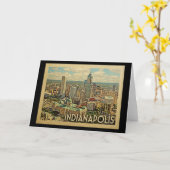 Indianapolis Indiana Vintage Travel Karte (Gelbe Blume)