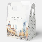 Indianapolis, Indiana Watercolor Landscape Wedding Geschenkschachtel (Geöffnet)