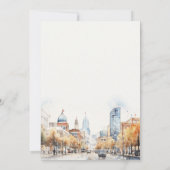Indianapolis, Indiana Watercolor Landscape Wedding Save The Date (Rückseite)