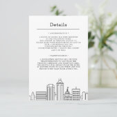 Indianapolis, Indiana Wedding | Gästedaten Einladung (Stehend Vorderseite)