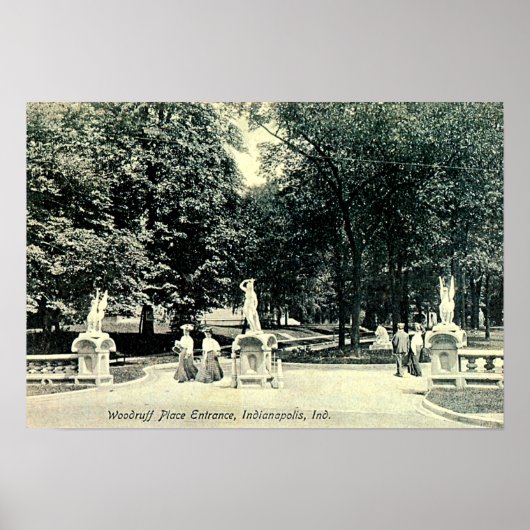 Indianapolis, Indiana Woodruff Place 1910 Poster (Vorne)