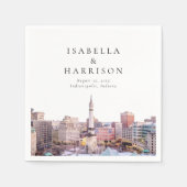 INDIANAPOLIS Indiana Zielort Skyline Serviette (Vorderseite)