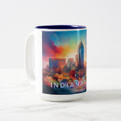 Indianapolis Künstlerisch Skyline Zweifarbige Tasse (Vorderseite Links)