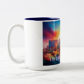 Indianapolis Künstlerisch Skyline Zweifarbige Tasse (Links)