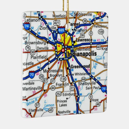Indianapolis Map Keramikornament (Rechts)