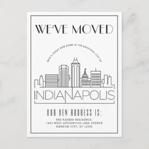 Indianapolis Modern Deco   Adressänderung Ankündigungspostkarte