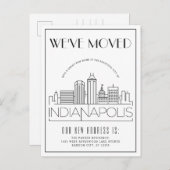 Indianapolis Moderner Deko | Änderung der Anschrif Ankündigungspostkarte (Vorne/Hinten)