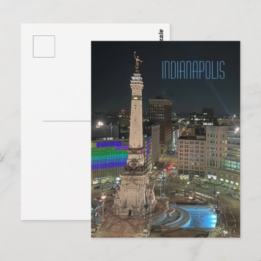 Indianapolis Monument Circle Postkarte (Vorne/Hinten)