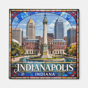 Indianapolis Monument Cityscape 🏁 Magnet