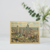 Indianapolis Postcard Indiana Vintage Travel Postkarte (Stehend Vorderseite)