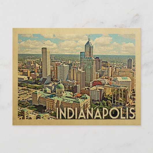 Indianapolis Postcard Indiana Vintage Travel Postkarte (Vorderseite)