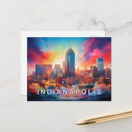 Indianapolis Postkarte (Vorderseite/Rückseite Beispiel)