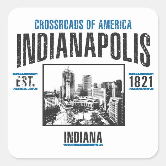 Indianapolis Quadratischer Aufkleber (Vorderseite)