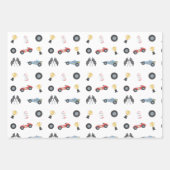 Indianapolis Race Car Rennbahn zwei Schnelle erste Geschenkpapier Set (Vorderseite 3)