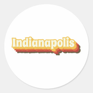 Indianapolis Retro Vintage Text Runder Aufkleber