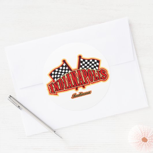 Indianapolis Runder Aufkleber (Umschlag)