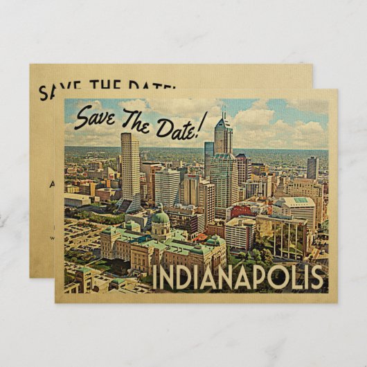Indianapolis Save the Date Indiana Ankündigungspostkarte (Vorne/Hinten)