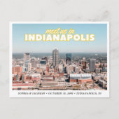 Indianapolis Save the Date Retro Wedding Postcard Postkarte (Vorderseite)