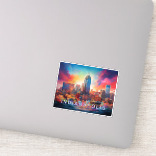 Indianapolis Skyline Abstrakt Art Aufkleber