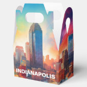 Indianapolis Skyline Abstrakt Art Geschenkschachtel (Geöffnet)