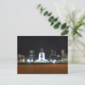 Indianapolis Skyline bei Nacht Postkarte (Stehend Vorderseite)