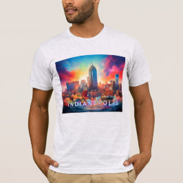 Indianapolis Skyline Graffiti Art T-Shirt