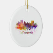 Indianapolis skyline im Watercolor Keramik Ornament (Rechts)