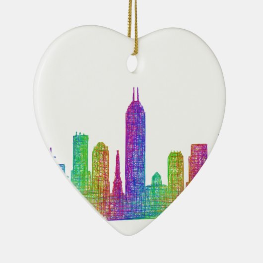 Indianapolis-Skyline Keramik Ornament (Rechts)