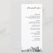 Indianapolis Skyline Modern Wedding Dinner Menu Menükarte (Vorne/Hinten)