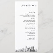 Indianapolis Skyline Modern Wedding Dinner Menu Menükarte (Vorderseite)