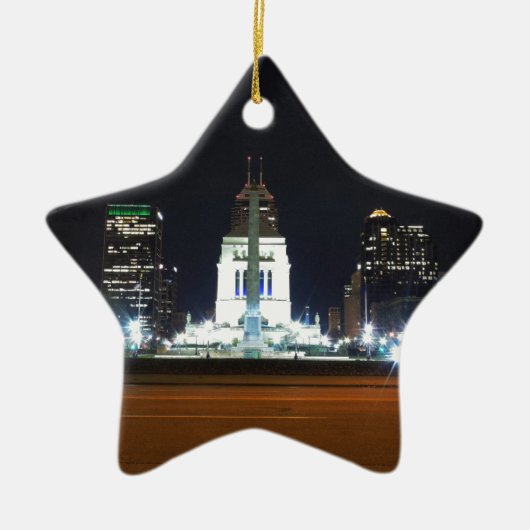 Indianapolis-Skyline nachts Keramikornament (Vorne)
