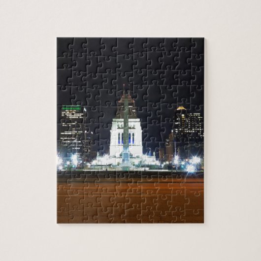 Indianapolis-Skyline nachts Puzzle (Vertikal)