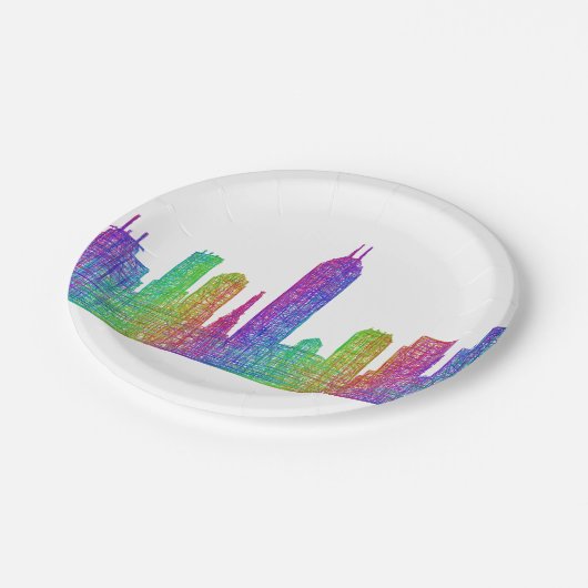 Indianapolis-Skyline Pappteller (Schrägansicht)