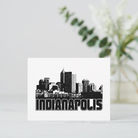 Indianapolis Skyline Postkarte (Stehend Vorderseite)