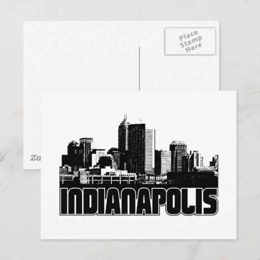 Indianapolis Skyline Postkarte (Vorne/Hinten)