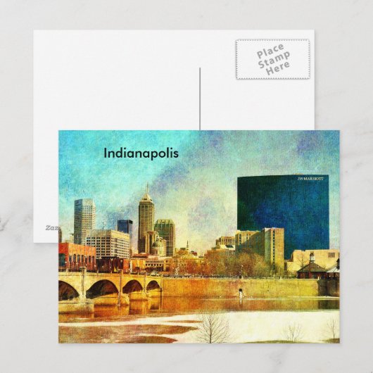 Indianapolis Skyline Postkarte (Vorne/Hinten)