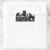 Indianapolis Skyline Runder Aufkleber (Tasche)